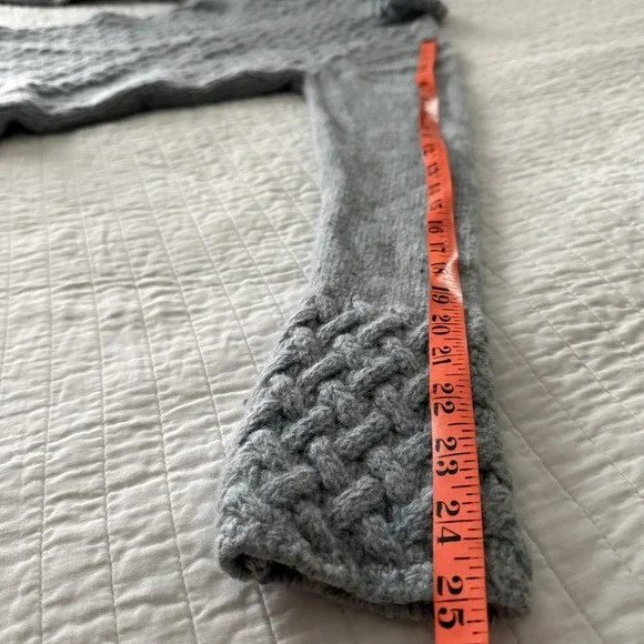 Irelandseye Wool Cashmere Trellis Sweater Womens Sm Blue Fisherman $167 Retail! - Picture 9 of 11